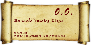 Obrusánszky Olga névjegykártya