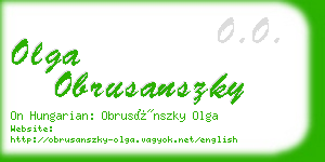 olga obrusanszky business card